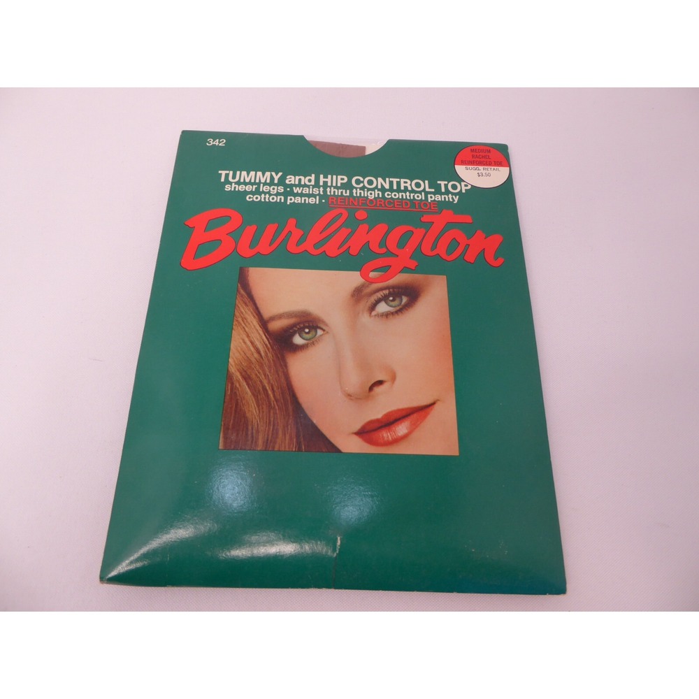 VTG Pantyhose Burlington 342 M Rachel Reinforced Toe Tummy Hip Control NEW